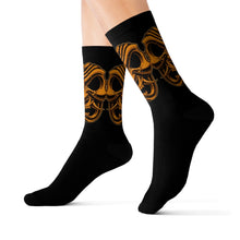 Load image into Gallery viewer, 8 Gold Oni on Blacks Socks by Calico Jacks