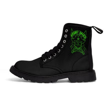 Load image into Gallery viewer, 5 Women&#39;s Canvas Boots Green Skull by Calico Jacks
