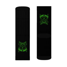 Load image into Gallery viewer, 7 Green Skulls on Socks by Calico Jacks