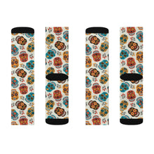 Load image into Gallery viewer, 2 Sugar Skulls on Socks by Calico Jacks