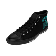 Load image into Gallery viewer, 3 Women's High-top Sneakers Blue Skull by Calico Jacks