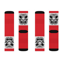 Cargar imagen en el visor de la galería, 2 White Oni on Red Socks by Calico Jacks