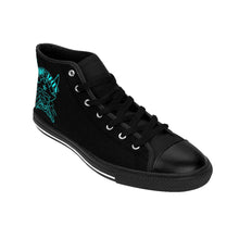 Load image into Gallery viewer, 5 Women's High-top Sneakers Blue Skull by Calico Jacks