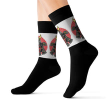 Load image into Gallery viewer, 8 Samurai on Black Socks by Calico Jacks
