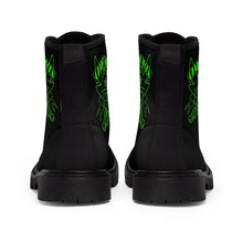 Load image into Gallery viewer, 7 Women&#39;s Canvas Boots Green Skull by Calico Jacks
