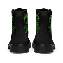 Load image into Gallery viewer, 7 Men's Canvas Boots Green Skull by Calico Jacks