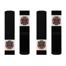Load image into Gallery viewer, 9 Samurai on Black Socks by Calico Jacks
