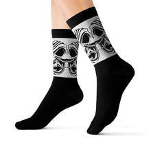 Load image into Gallery viewer, 4 White Oni on Blacks Socks by Calico Jacks
