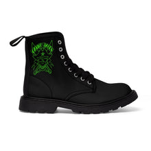 Load image into Gallery viewer, 4 Women&#39;s Canvas Boots Green Skull by Calico Jacks
