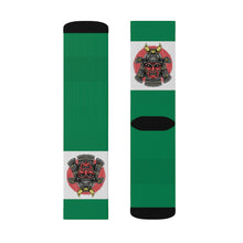 Cargar imagen en el visor de la galería, 11 Samurai on Green Socks by Calico Jacks