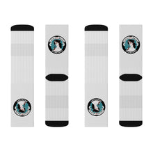 Load image into Gallery viewer, 9 Blue Pirate Girl on Socks by Calico Jacks
