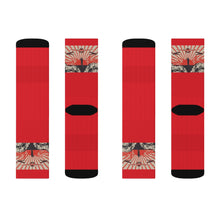 Load image into Gallery viewer, 2 Kamikaze Red on Socks by Calico Jacks