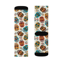Load image into Gallery viewer, 6 Sugar Skulls on Socks by Calico Jacks
