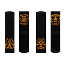 Load image into Gallery viewer, 2 Gold Oni on Blacks Socks by Calico Jacks