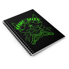 Load image into Gallery viewer, 3 Green Skull Note Book - Spiral Notebook - Ruled Line by Calico Jacks