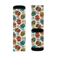 Load image into Gallery viewer, 7 Sugar Skulls on Socks by Calico Jacks