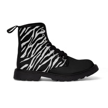 Load image into Gallery viewer, 3 Men&#39;s Canvas Boots Zebra Stripe by Calico Jacks
