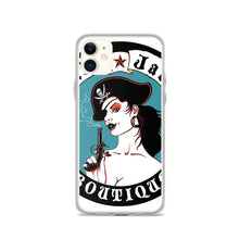 Load image into Gallery viewer, ee iPhone Case Pirate Blue Stamp design by Calico Jacks