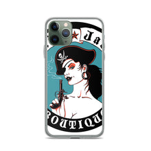 Load image into Gallery viewer, cc iPhone Case Pirate Blue Stamp design by Calico Jacks