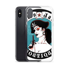 Load image into Gallery viewer, k iPhone Case Pirate Blue Stamp design by Calico Jacks
