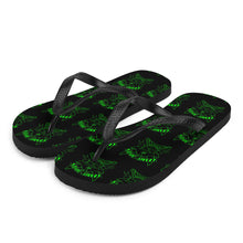 Load image into Gallery viewer, 2 Flip-Flops Multi Skull Green design by Calico Jacks