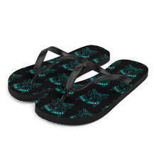 Load image into Gallery viewer, 2 Flip-Flops Skull Multi Blue design by Calico Jacks