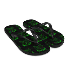 Load image into Gallery viewer, 7 Flip-Flops Multi Skull Green design by Calico Jacks