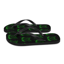 Load image into Gallery viewer, 5 Flip-Flops Multi Skull Green design by Calico Jacks