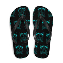 Load image into Gallery viewer, 1 Flip-Flops Skull Multi Blue design by Calico Jacks