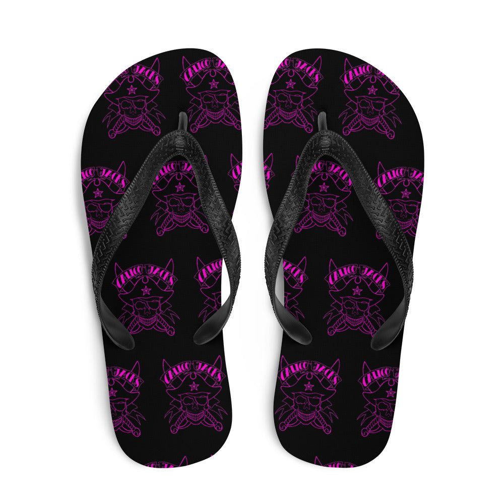 1 Flip-Flops Skull pattern pink design by Calico Jacks