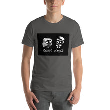 Load image into Gallery viewer, grey 100% Cotton T-Shirt Mex Couple Black design by Calico Jacks