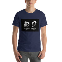 Load image into Gallery viewer, blue 100% Cotton T-Shirt Mex Couple Black design by Calico Jacks
