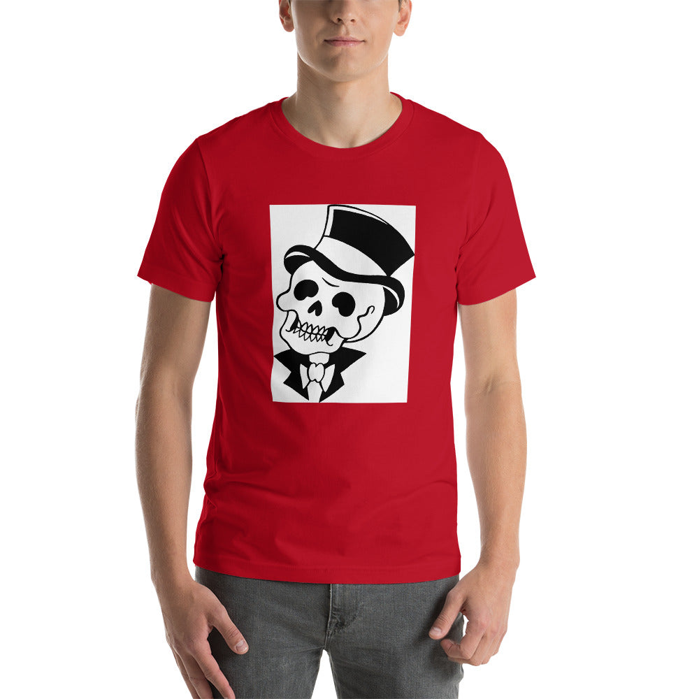 red 100% Cotton T-Shirt Mexican Man White design by Calico Jacks