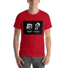 Load image into Gallery viewer, red 100% Cotton T-Shirt Mex Couple Black design by Calico Jacks
