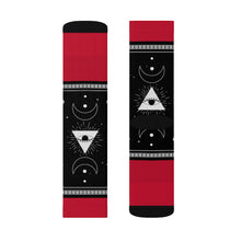 Charger l&#39;image dans la galerie, 10 Moon Pyramid Rouge Socks by Calico Jacks
