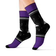 Load image into Gallery viewer, 12 Moon Pyramid Purple Socks by Calico Jacks
