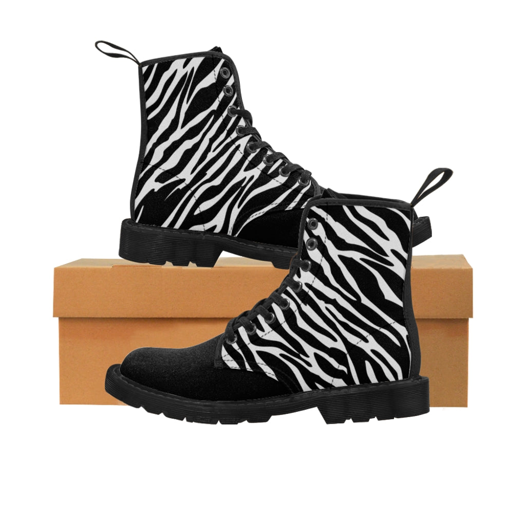 1 Men's Canvas Boots Zebra Stripe by Calico Jacks