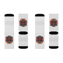 Load image into Gallery viewer, 5 Samurai on White Socks by Calico Jacks
