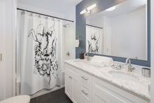 Cargar imagen en el visor de la galería, 2 Shower Curtain Demon White design by Calico Jacks
