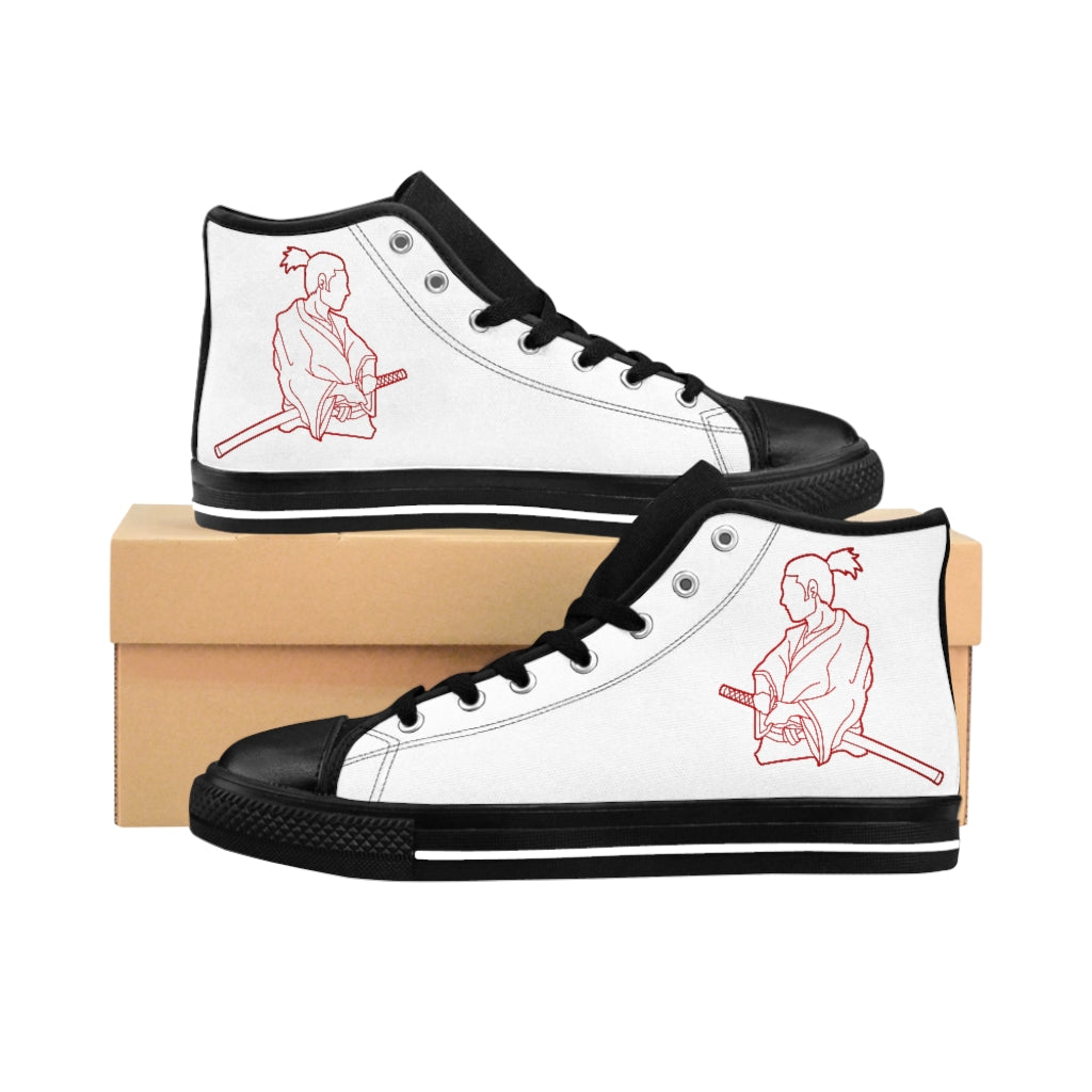 1 Men's High-top Sneakers Red Samurai by Calico Jacks