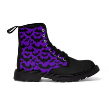 Load image into Gallery viewer, 4 Men&#39;s Canvas Boots Purple Bats by Calico Jacks
