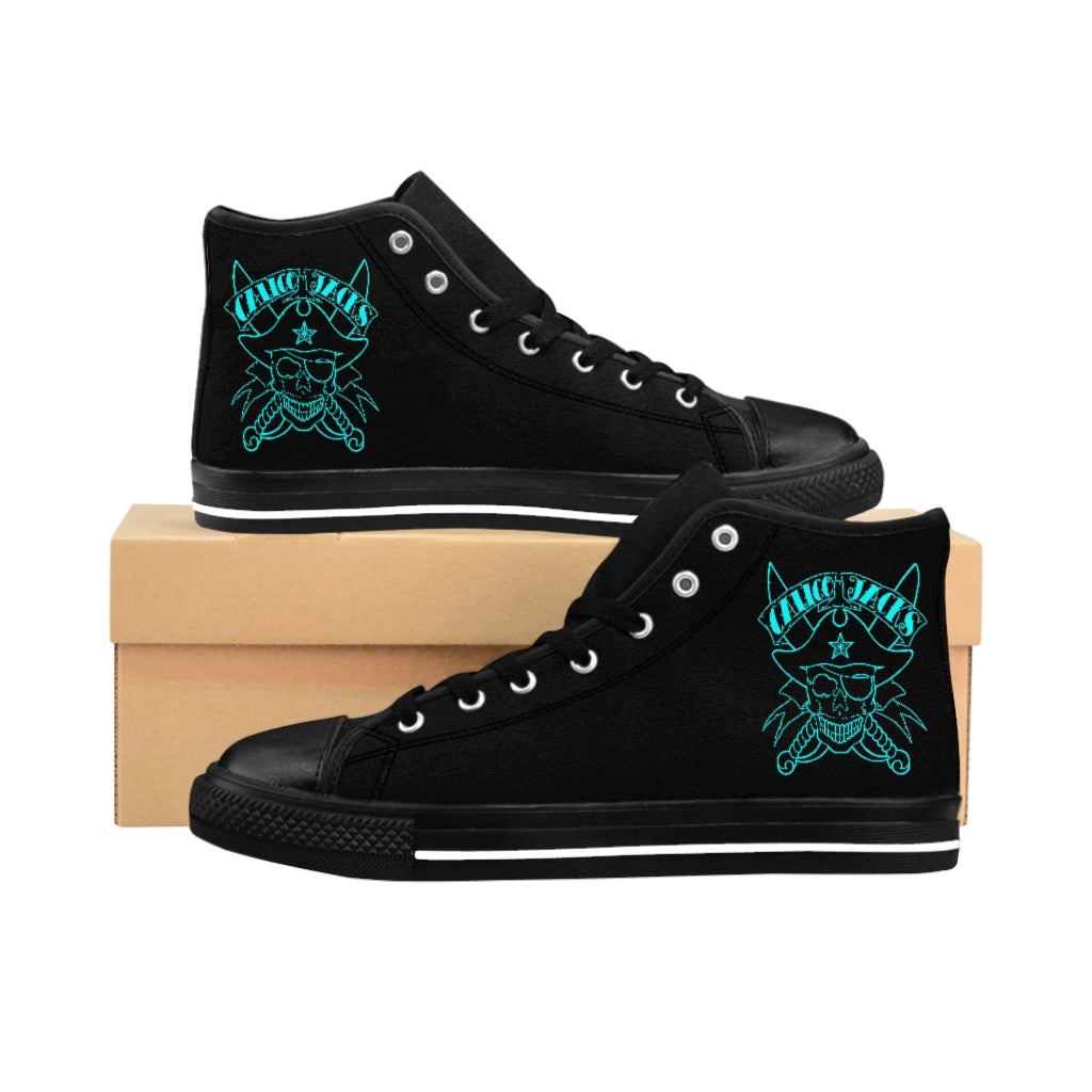 1 Women's High-top Sneakers Blue Skull by Calico Jacks