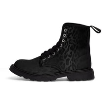 Load image into Gallery viewer, 5 Men&#39;s Canvas Boots Black Leopard Print by Calico Jacks
