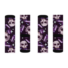 Load image into Gallery viewer, 5 Skulls and Amethysts on Socks by Calico Jacks
