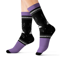 Load image into Gallery viewer, 4 Moon Pyramid Violet Socks by Calico Jacks
