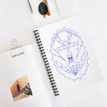 Load image into Gallery viewer, 5 Anchor Tattoo Note Book - White - Spiral Notebook - Ruled Line by Calico Jacks
