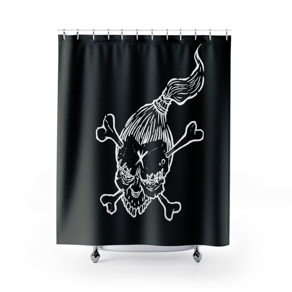 1 Shower Curtain Voodoo Bones Black design by Calico Jacks