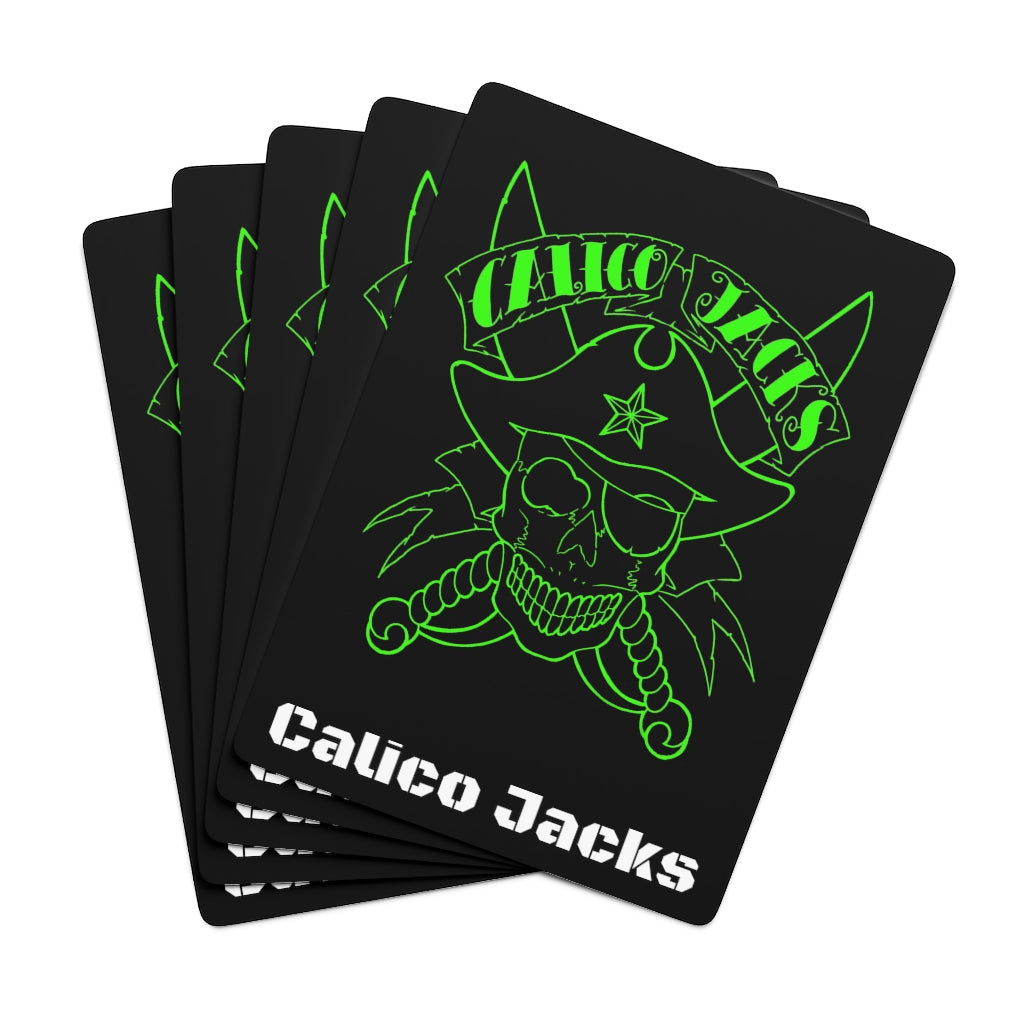 Calico Jacks Poker Cards Green Skull