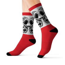Load image into Gallery viewer, 8 White Oni on Red Socks by Calico Jacks

