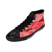 Load image into Gallery viewer, 5 Women&#39;s High-top Sneakers Coral Pink Camouflage by Calico Jacks
